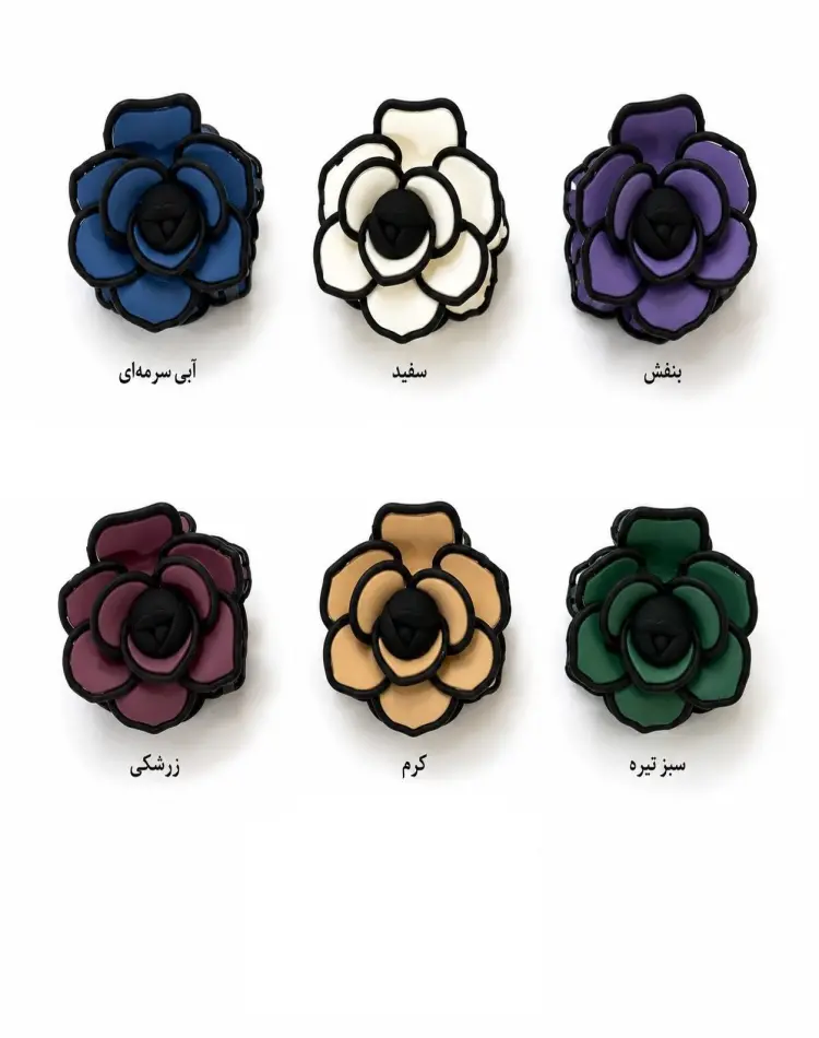 کلیپس مو دوقاب گل رز رنگی