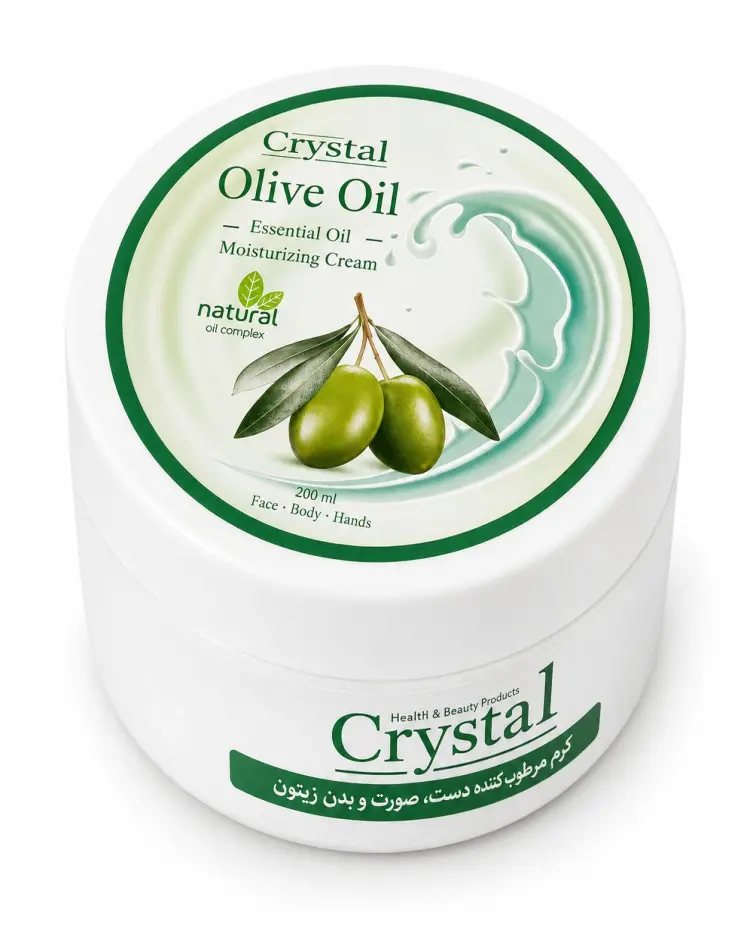 کرم مرطوب‌کننده کریستال مدل Olive حجم ۲۰۰ میلی‌لیتر