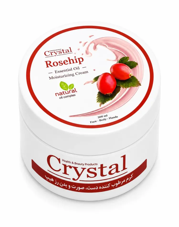 کرم مرطوب‌کننده کریستال مدل Rosehip حجم ۲۰۰ میلی‌لیتر