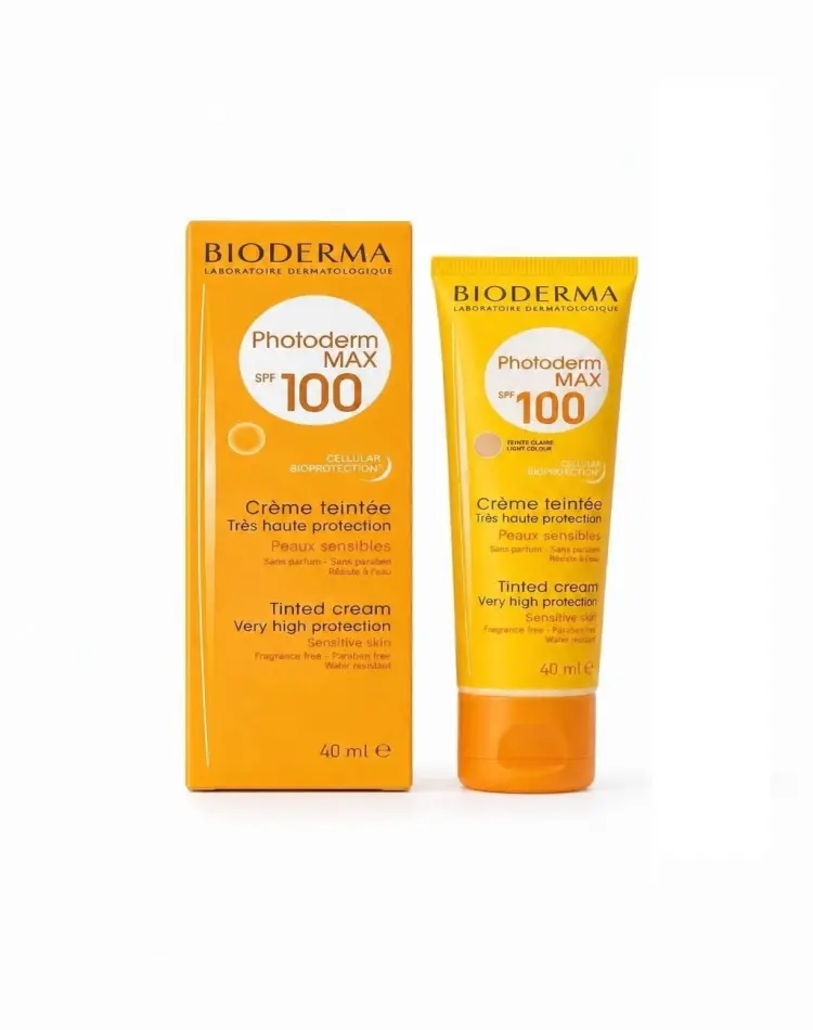 ضد آفتاب بایودرما مدل Photoderm max با SPF100 مناسب پوست چرب تا خشک حجم 40 میلی لیتر